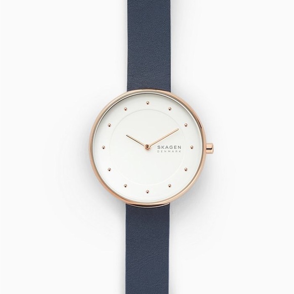 Skagen Accessories - 💋HP💋Skagen Gitte Blue Leather Watch womens NWT